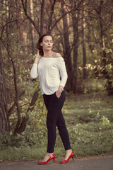 Portrait of beautiful thoughtful young girl