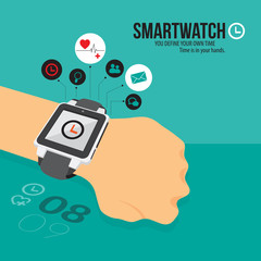 smart watch vector background, icon app