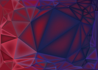 Polygonal abstract background, low poly pink and purple gradient