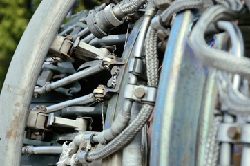 Close-up of the plane's engine from within