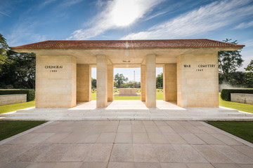 Obraz premium Main Gate of Chong-Kai War Cemetery at Kanchanaburi, Thailand.