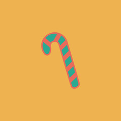 Candy cane flat icon