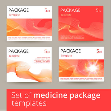 Set Of Medicine Package Design With 3d-template. 