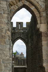 Fototapeta na wymiar Carcassonne (France), the walls