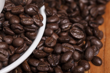coffee beans from very close 