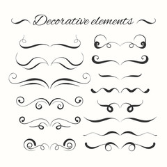 Hand drawn divders set. Ornamental decorative elements.