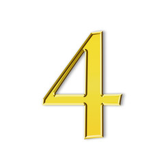 Number zero gold solid alphabet, white background