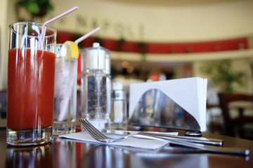 blurred background in the Italian cafes