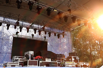 stage equipment for a concert - obrazy, fototapety, plakaty