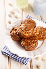 Bran muffins with apple and cinnamon