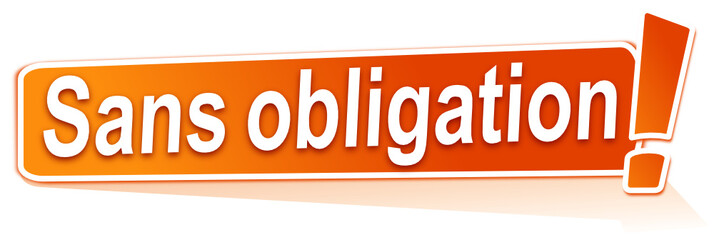 sans obligation sur étiquette orange