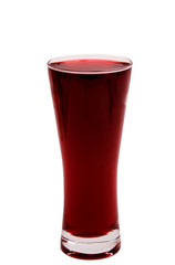 glass with red juice isolated