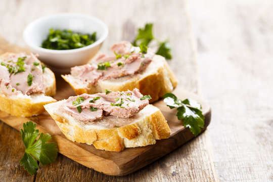 Pate with fresh baguette