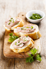 Pate with fresh baguette