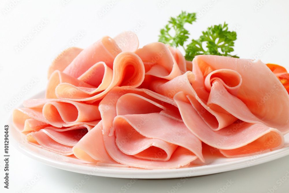 Wall mural thinly sliced ham