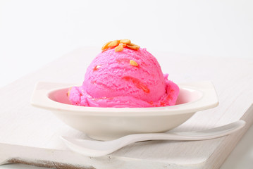 Scoop of pink ice cream