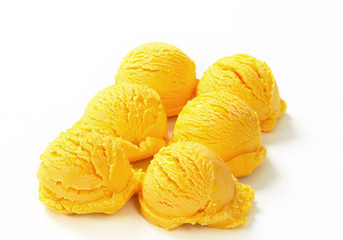 Scoops of yellow ice cream