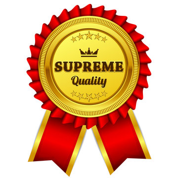 Supreme Quality Red Seal Vector Icon