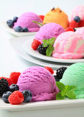 Selection of ice cream flavors