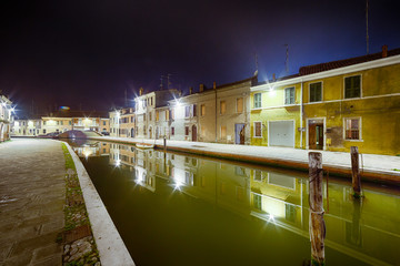 Fototapeta premium night view of the streets and canals