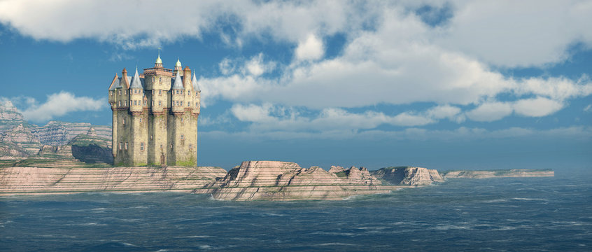 Scottish castle by the sea