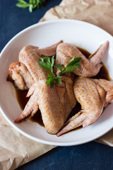 raw marinated chicken wings