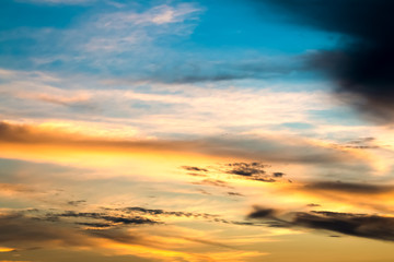 clouds on sky in the evening