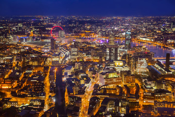 Naklejka na ściany i meble LONDON, UK - JANUARY 27, 2015: London panorama at sunset