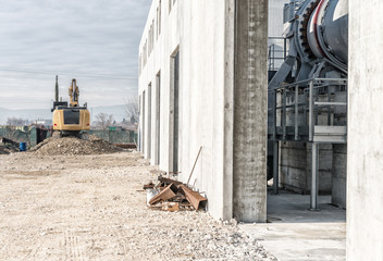 Escavator on a construction site
