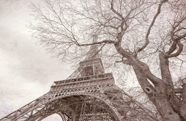 Vintage view of Eiffel Tower