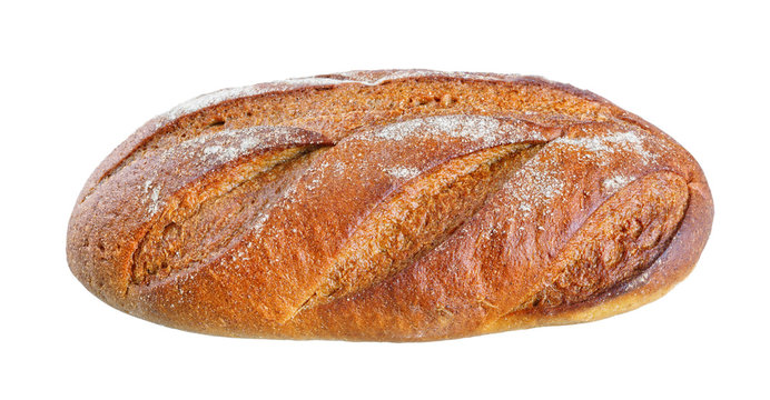 Fresh bread isolated on a white background .