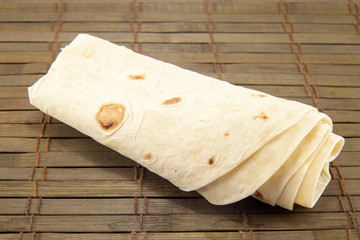 Large thin pita bread, isolated