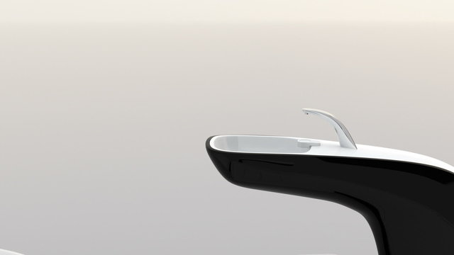 Animation of black and white dental chair on a simply background.