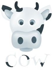 Cow with blurs in bluescale