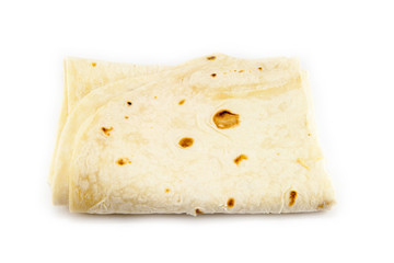 Large thin pita bread, isolated