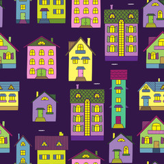 Background with colorful houses