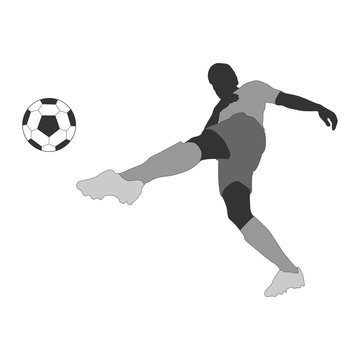 Fußballer in Grau