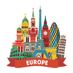 Europe detailed silhouette. Vector illustration