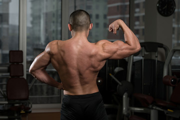 Fototapeta na wymiar Bodybuilder Biceps Pose