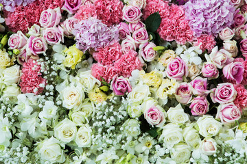 Beautiful flowers background for wedding scene
