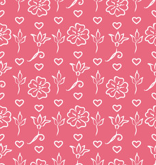 Pink Ornate Seamless Wallpaper for Valentines Day