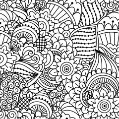 Seamless black and white pattern. 