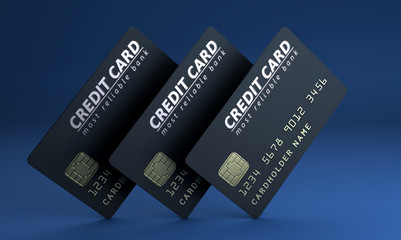 Credit card on blue background - 101301261
