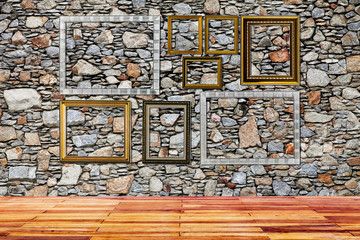 the set of frames isolated on wall background