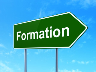 Education concept: Formation on road sign background