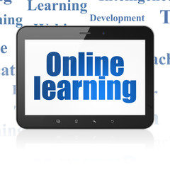 Studying concept: Tablet Computer with Online Learning on display