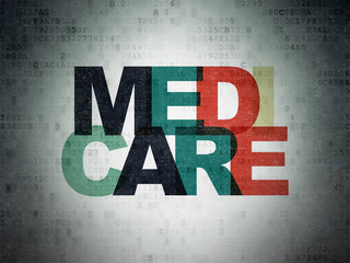 Healthcare concept: Medicare on Digital Paper background