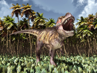 Obrazy  Tyrannosaurus Rex w dżungli