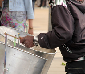 Calypso style drummer in a street of London