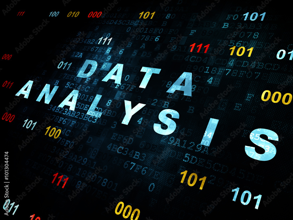 Aufkleber data concept: data analysis on digital background